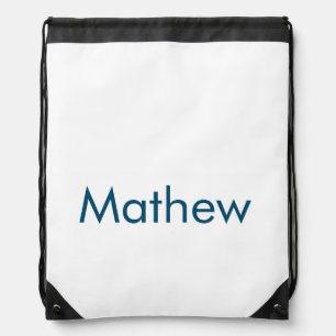 simple initial letter monogram add your name lett drawstring bag