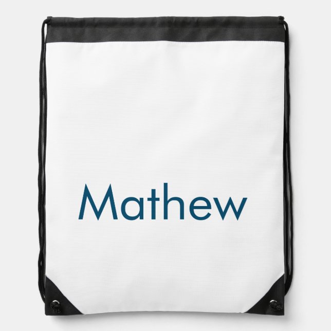 simple initial letter monogram add your name lett  drawstring bag (Front)