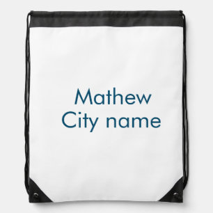 simple initial letter monogram add your name lett drawstring bag