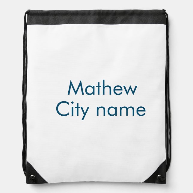 simple initial letter monogram add your name lett  drawstring bag (Front)