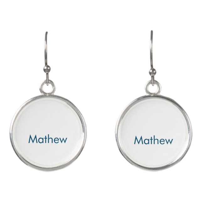 simple initial letter monogram add your name lett  earrings (Front)