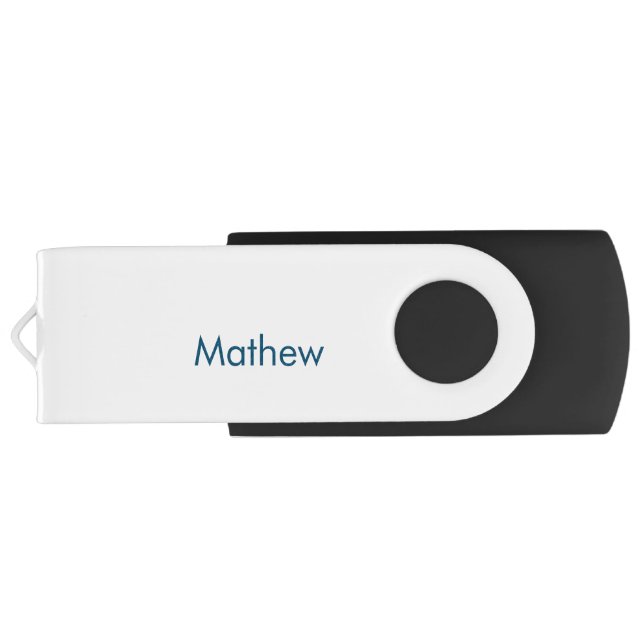 simple initial letter monogram add your name lett  flash drive (Back)