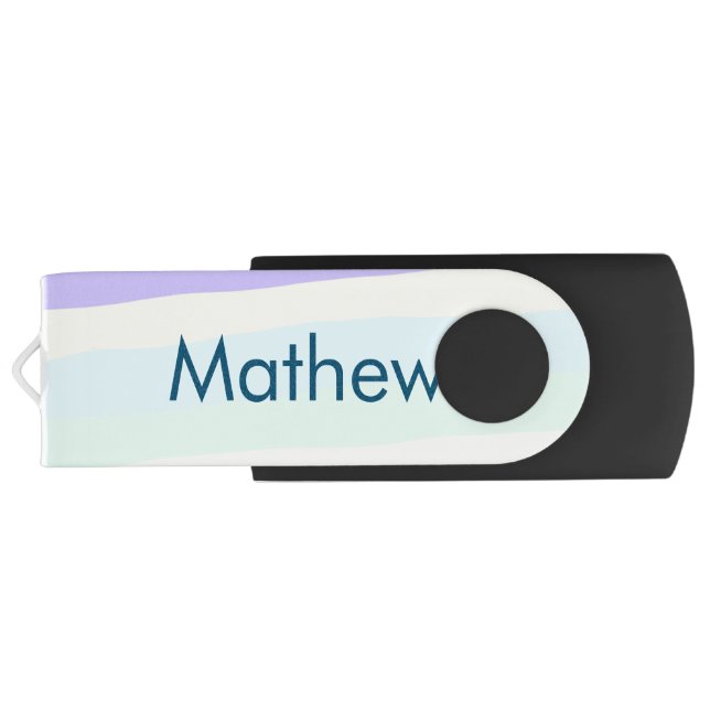 simple initial letter monogram add your name lett  flash drive (Back)
