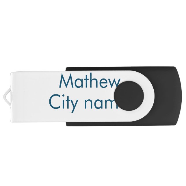 simple initial letter monogram add your name lett  flash drive (Back)