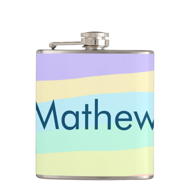 simple initial letter monogram add your name lett  flask (Front)