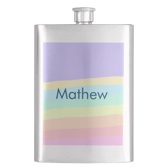 simple initial letter monogram add your name lett  flask (Front)