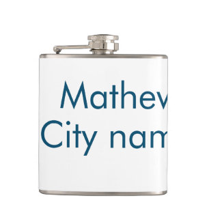 simple initial letter monogram add your name lett  flask