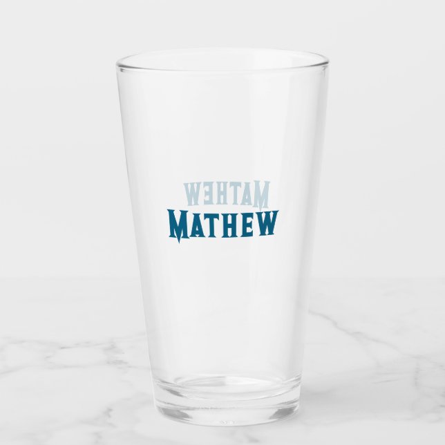 simple initial letter monogram add your name lett  glass (Front)