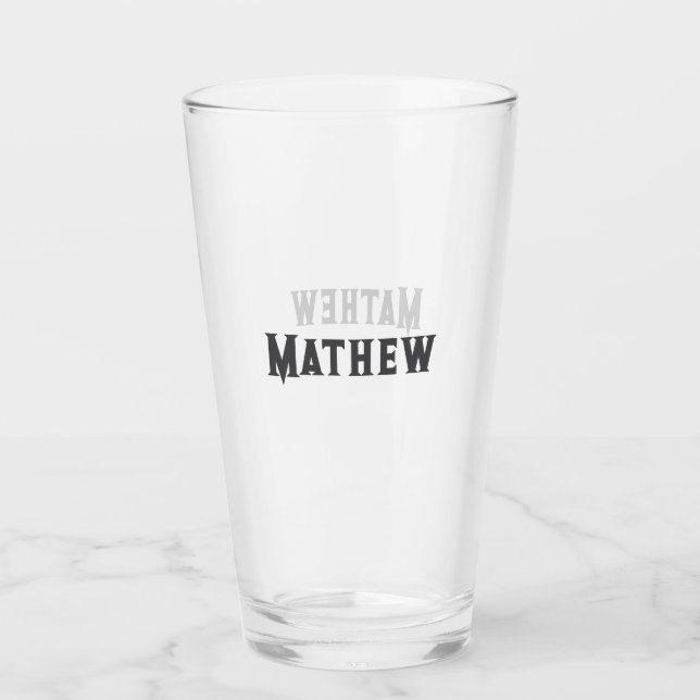 simple initial letter monogram add your name lett  glass (Front)