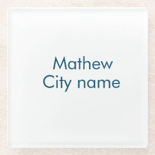 simple initial letter monogram add your name lett  glass coaster
