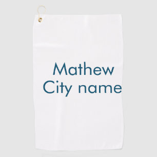 simple initial letter monogram add your name lett  golf towel