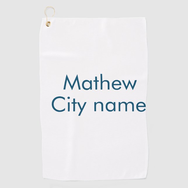 simple initial letter monogram add your name lett  golf towel (Front)