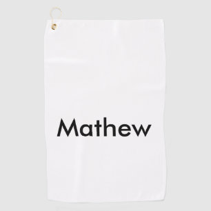 simple initial letter monogram add your name lett golf towel