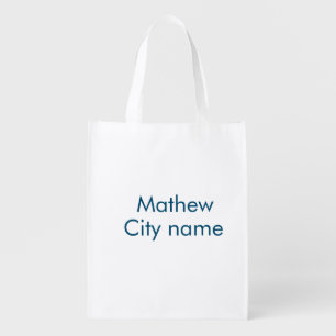 simple initial letter monogram add your name lett grocery bag