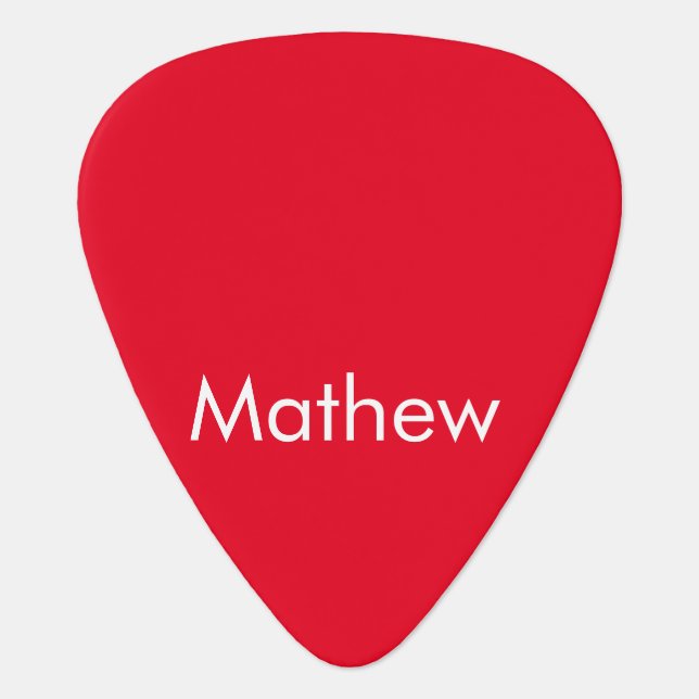 simple initial letter monogram add your name lett  guitar pick (Front)