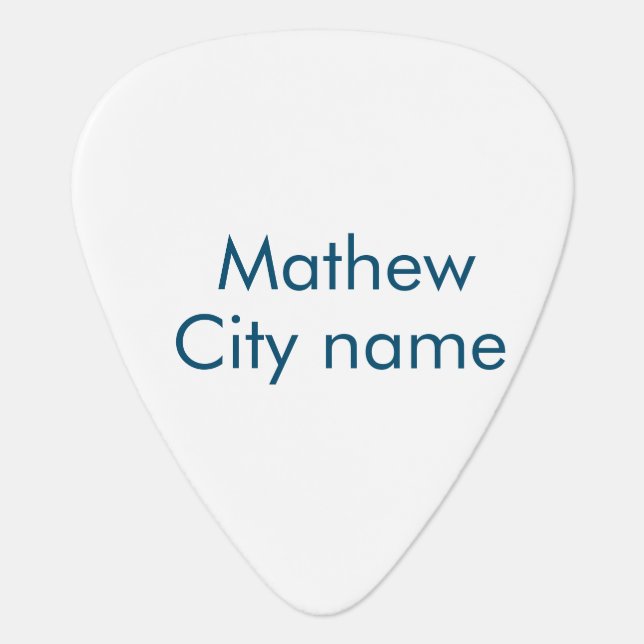 simple initial letter monogram add your name lett  guitar pick (Front)