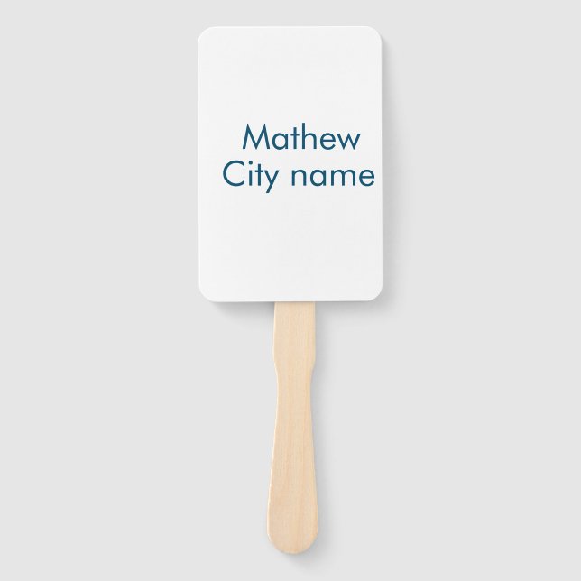 simple initial letter monogram add your name lett  hand fan (Front)