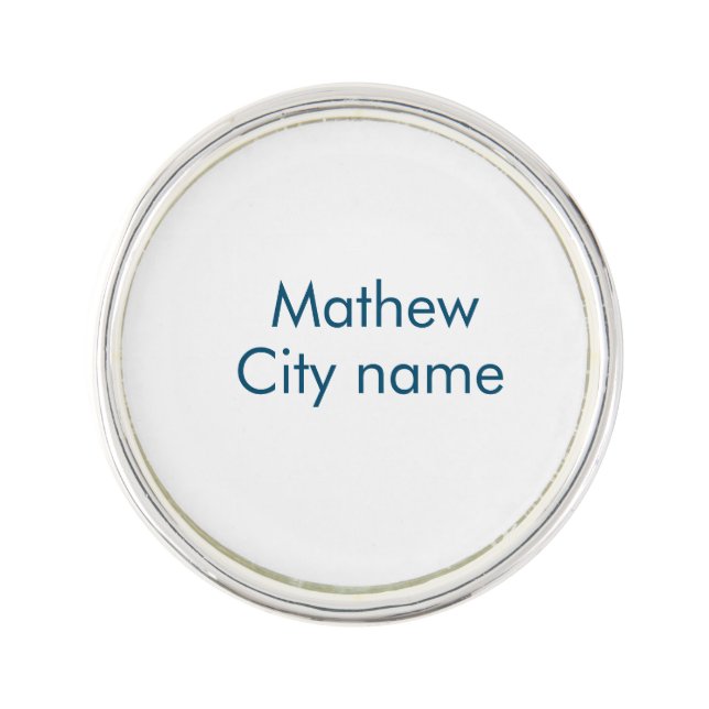 simple initial letter monogram add your name lett  lapel pin (Front)