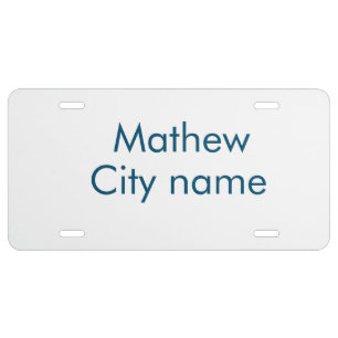 simple initial letter monogram add your name lett  license plate