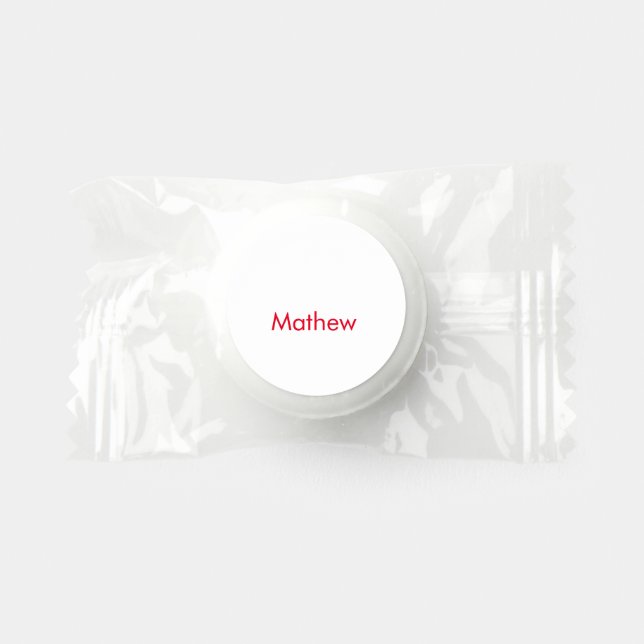 simple initial letter monogram add your name lett  life saver® mints (Front)