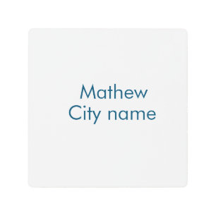 simple initial letter monogram add your name lett  metal print