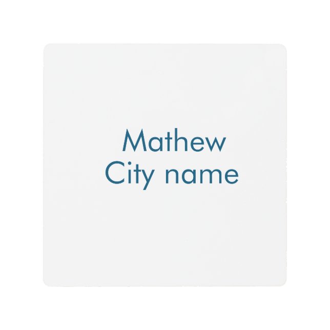 simple initial letter monogram add your name lett  metal print (Front)