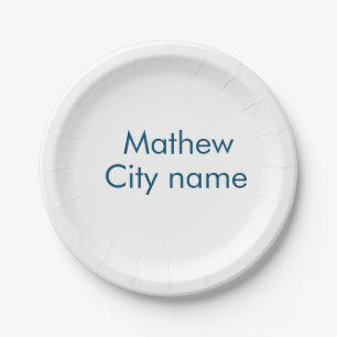 simple initial letter monogram add your name lett paper plates