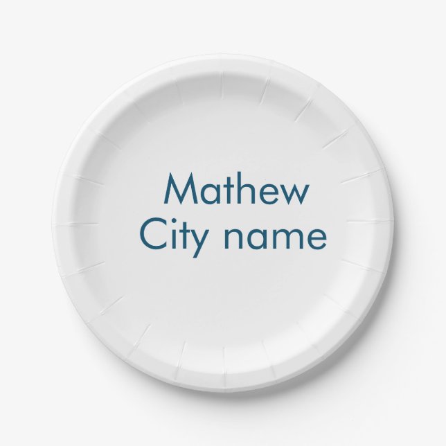 simple initial letter monogram add your name lett  paper plates (Front)