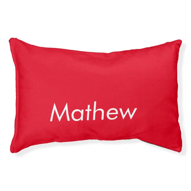 simple initial letter monogram add your name lett  pet bed (Front)