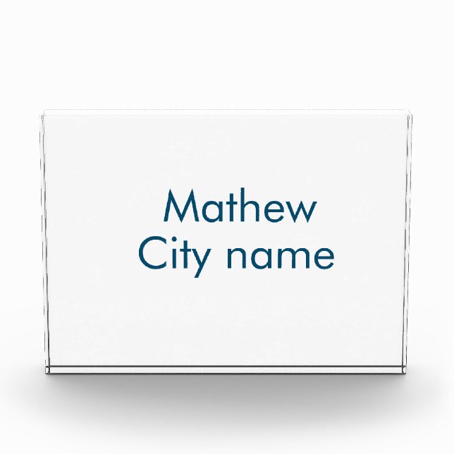 simple initial letter monogram add your name lett  photo block (Front)