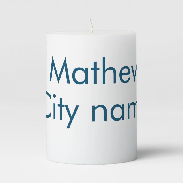 simple initial letter monogram add your name lett  pillar candle (Front)