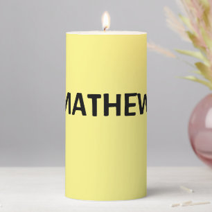 simple initial letter monogram add your name lett pillar candle