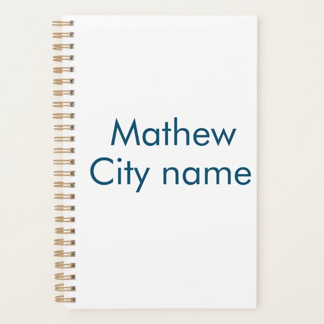 simple initial letter monogram add your name lett  planner (Front)