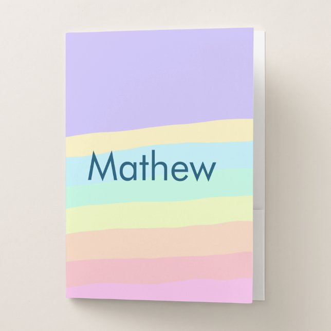 simple initial letter monogram add your name lett  pocket folder (Front)