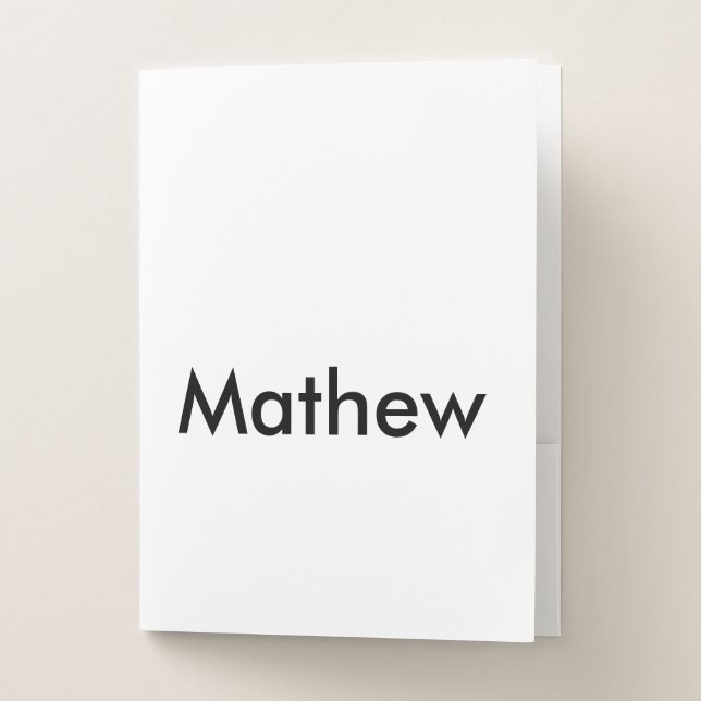 simple initial letter monogram add your name lett  pocket folder (Front)