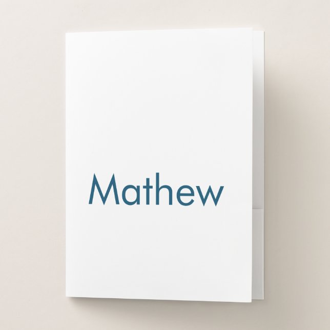 simple initial letter monogram add your name lett  pocket folder (Front)