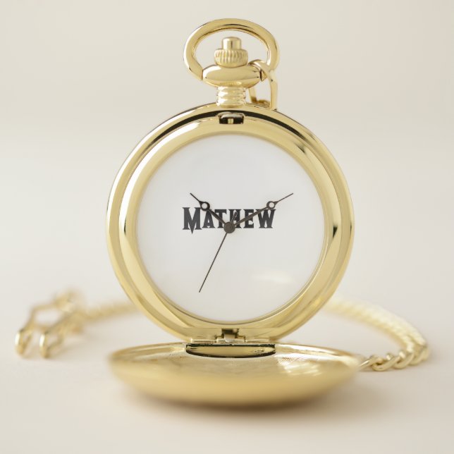 simple initial letter monogram add your name lett  pocket watch (Inside)