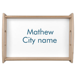 simple initial letter monogram add your name lett  serving tray