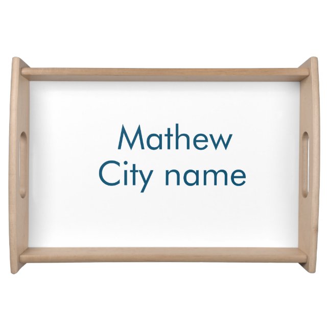 simple initial letter monogram add your name lett  serving tray (Front)