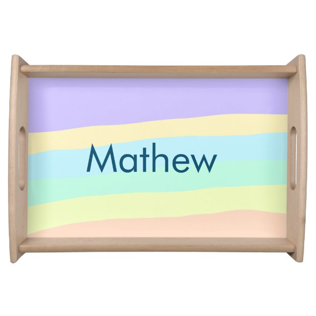 simple initial letter monogram add your name lett  serving tray (Front)