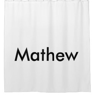 simple initial letter monogram add your name lett  shower curtain