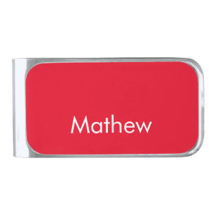 simple initial letter monogram add your name lett silver finish money clip