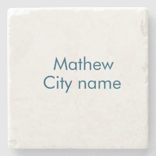 simple initial letter monogram add your name lett  stone coaster