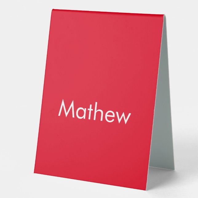 simple initial letter monogram add your name lett  table tent (Front)