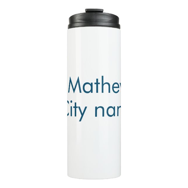 simple initial letter monogram add your name lett  thermal tumbler (Front)