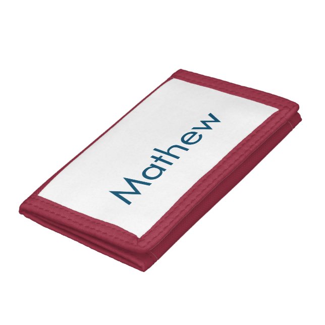 simple initial letter monogram add your name lett  tri-fold wallet (Bottom)