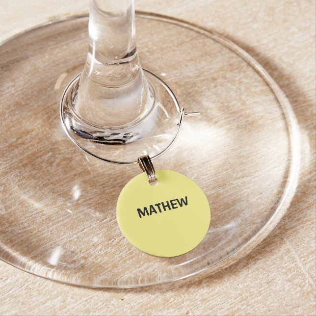 simple initial letter monogram add your name lett  wine charm (In Situ)