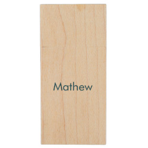 simple initial letter monogram add your name lett  wood flash drive