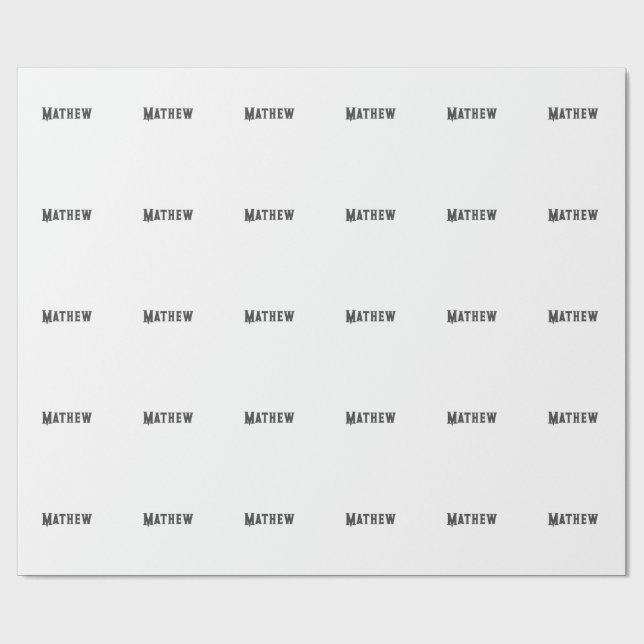 simple initial letter monogram add your name lett  wrapping paper (Flat)