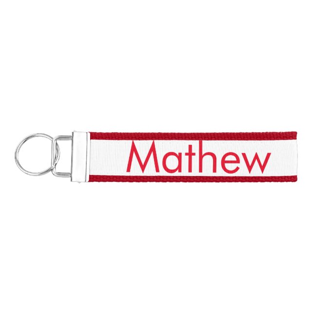 simple initial letter monogram add your name lett  wrist keychain (Keys on Left)